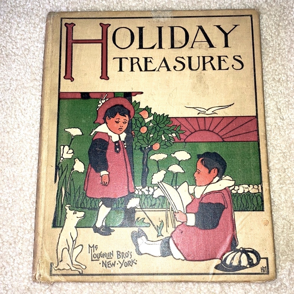 🎄Antique McLoughlin Bros Holiday Treasures book - over 120 years old!